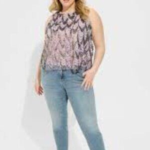 Torrid Sequin Shell Crop Top Lilac NWT Size 2X(Womens 18 - 20)
